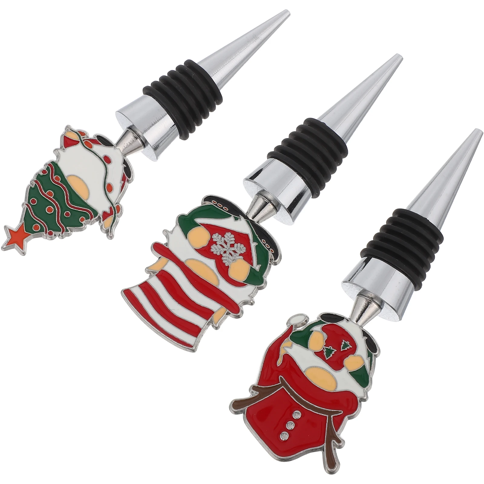 

3Pcs Christmas Wine Stoppers Santa Gnome Sealers Holiday Red Wine Bottle Saver Festive Drink Preservation Novelty Bottle Stopper
