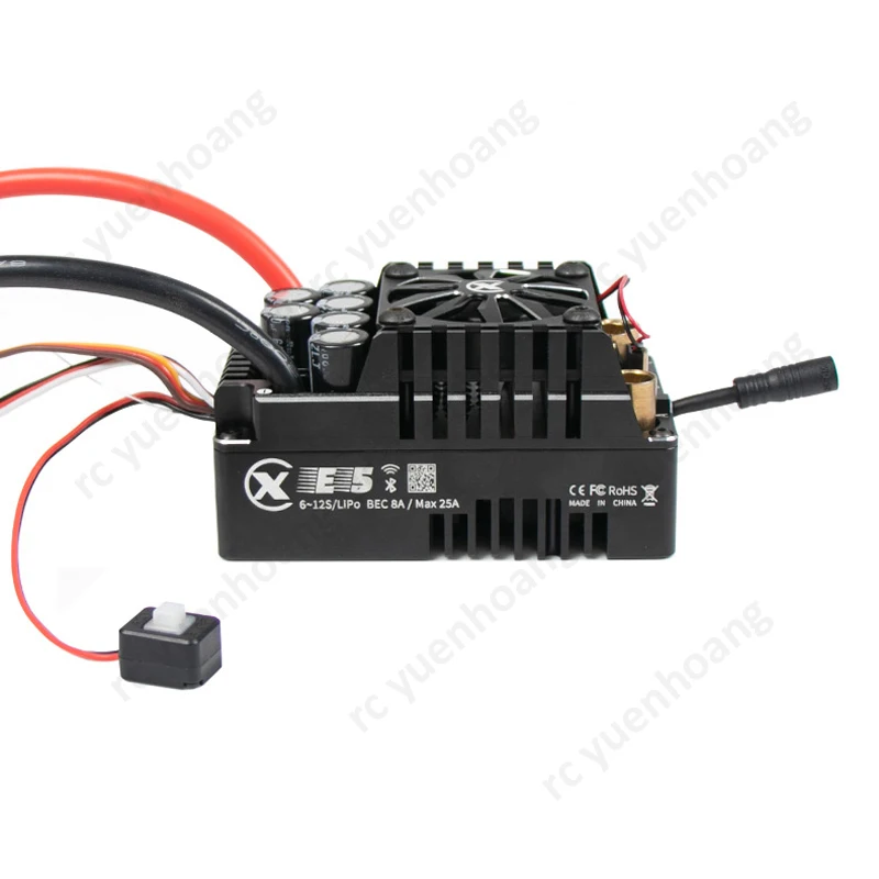 1PCS E5 200A 6-12S ESC Brushless Sensorizzato IP67 Regolatore di Velocità Elettronico con Modulo Bluetooth 25A BEC per 1/5 RC Modello di Auto