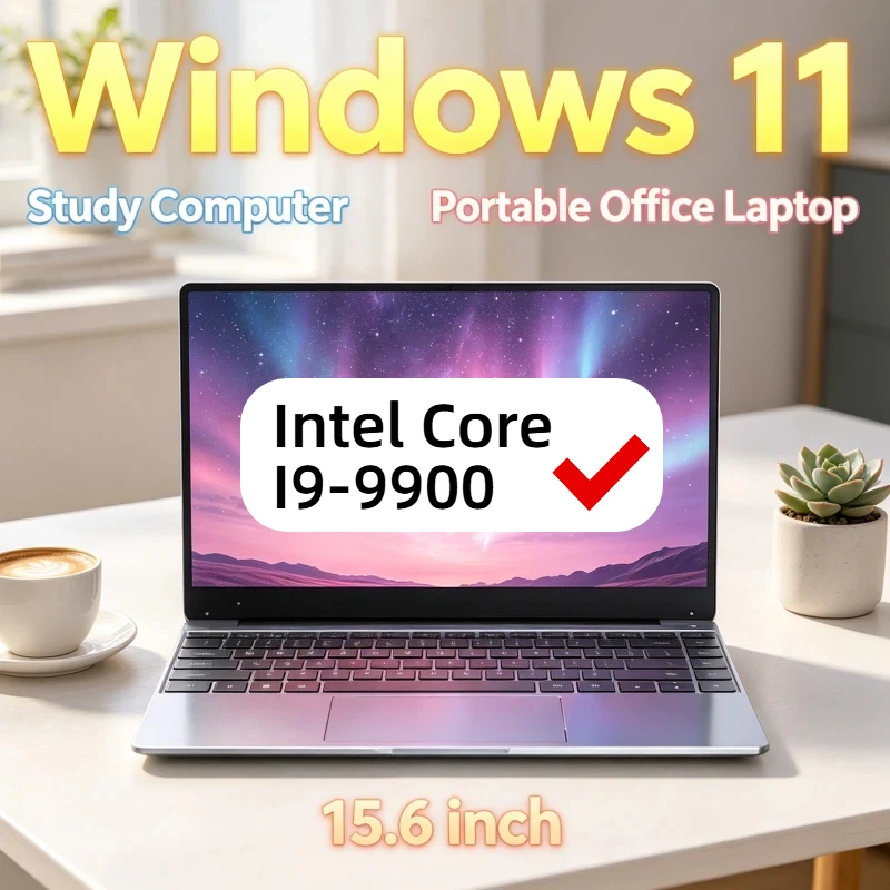 

Windows 11 Pro New 15.6 Laptop Intel Core I9-9900 32GB 2TB Gaming PC Ultra Slim 1920*1080 HD Office Study Computer PC