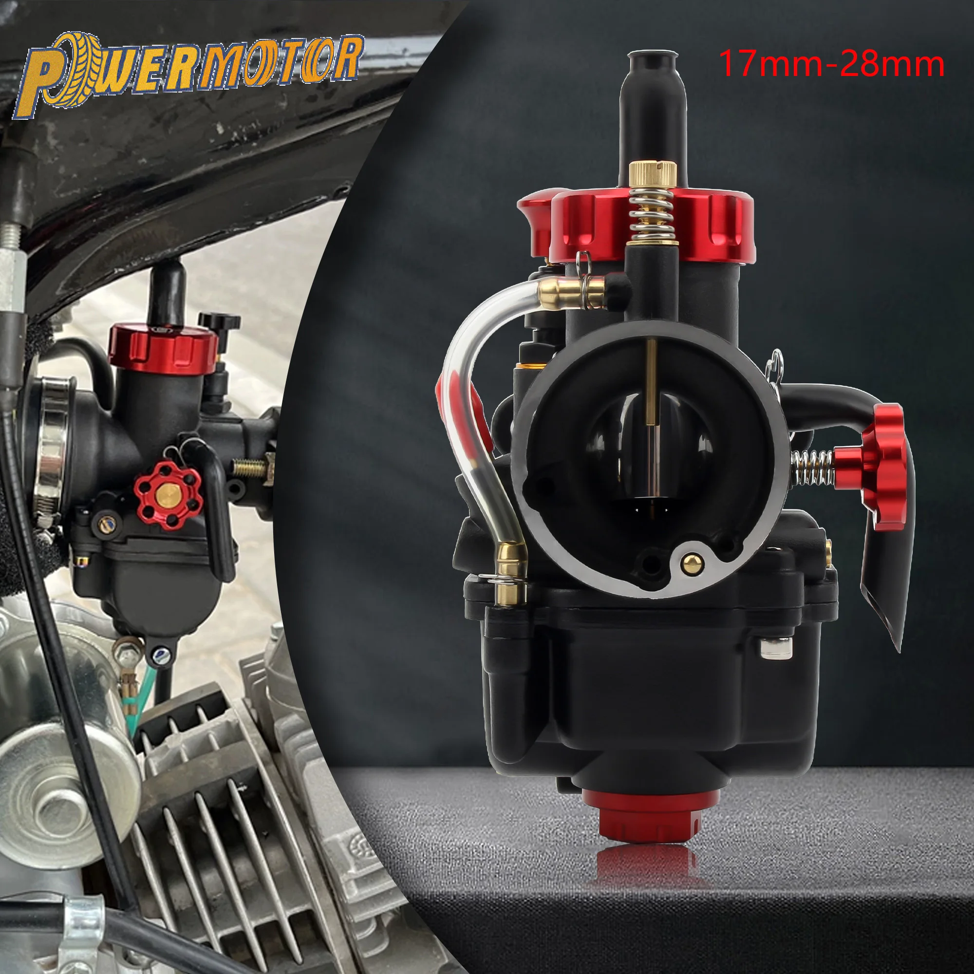 PE17 19 22 24 26 28mm Moto Flangia Carburatore per 2T 4T GY6 Motore 100cc-250cc ATV Racing Pit Bike Accessori Universali