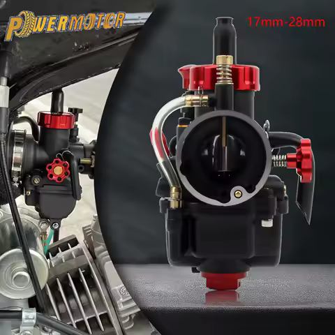 PE17 19 22 24 26 28mm Motorcycle Flange Carburetor for 2T 4T GY6 Engine 100cc-250cc ATV Racing Pit Bike Universal Accessories