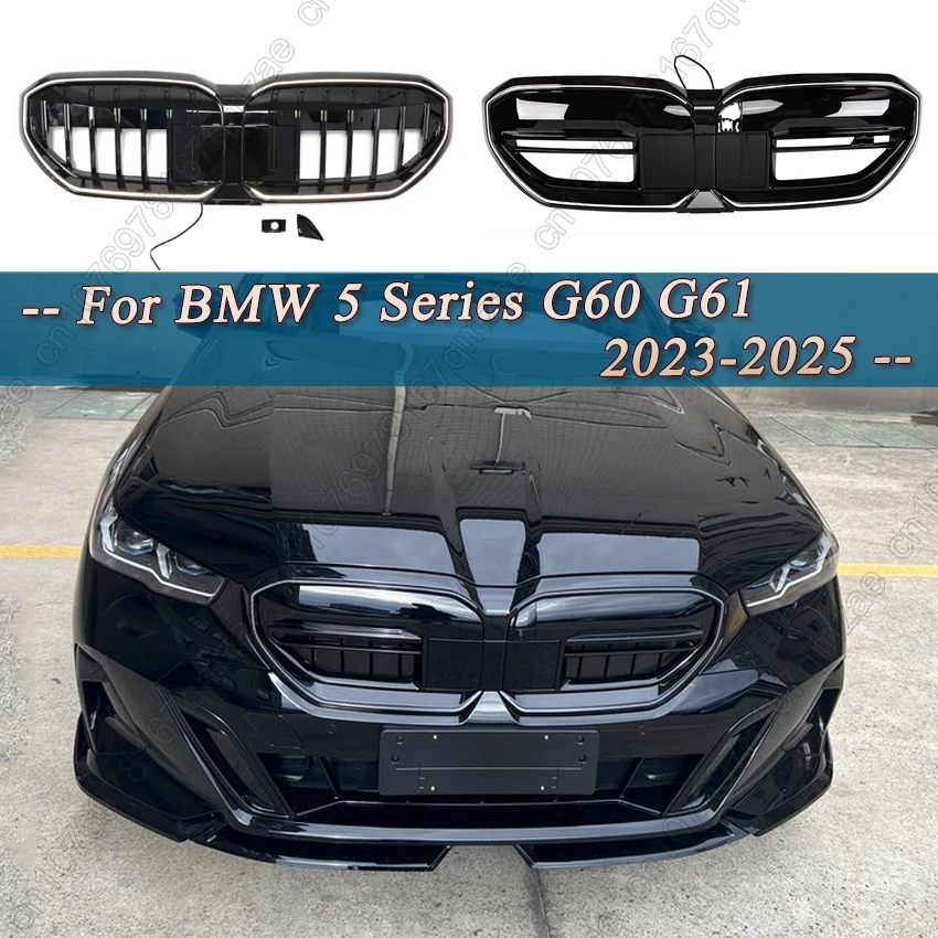 Lossless Upgrade With LED Grill For BMW 5 Series G60 G61 520i 530e I5 XDrive40 2023-2025 Car Bumper Grille Exterior Accessories