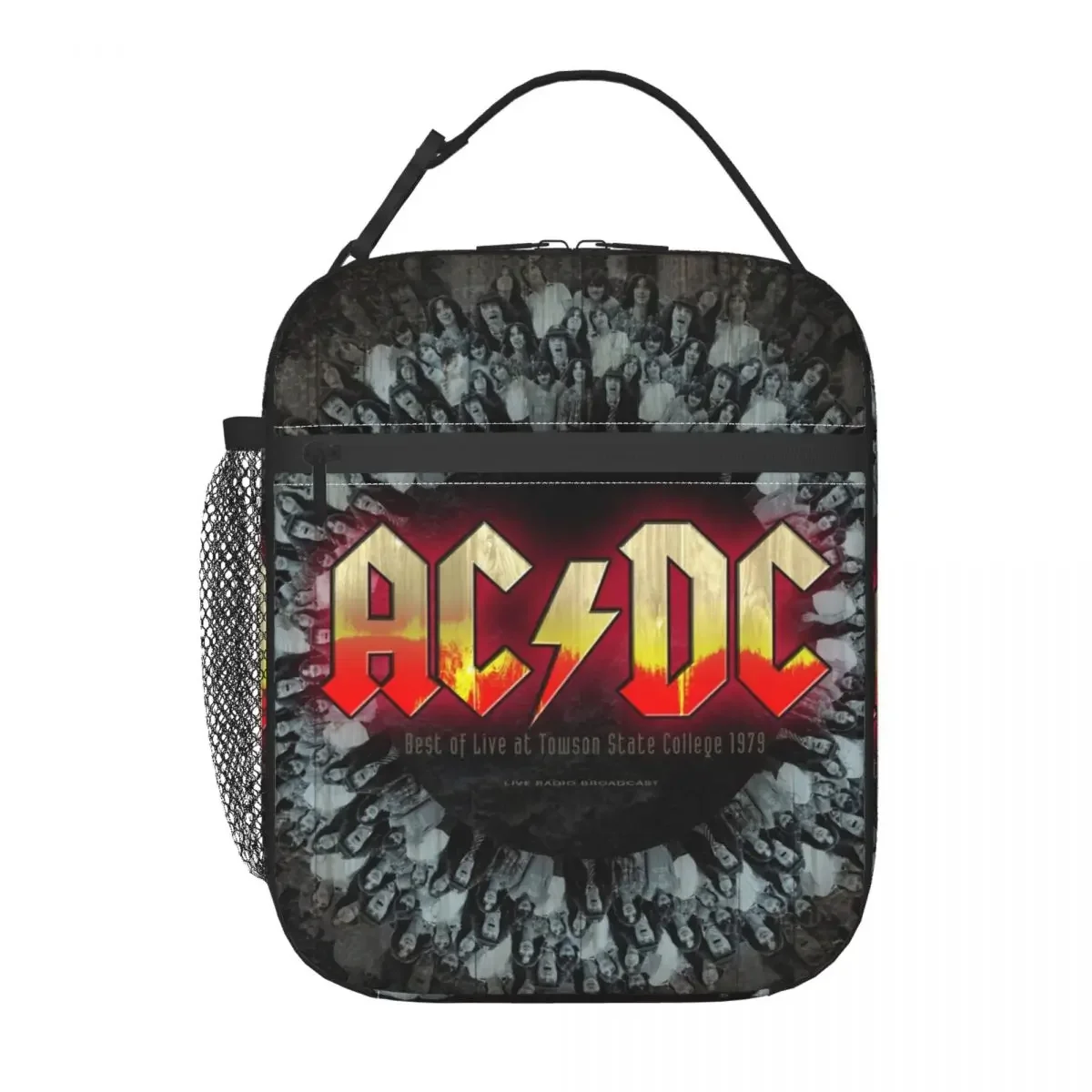 Vintage Rock AC DC Heavy Metal Resuable Lunch Box Women  Music Band Cooler Thermal Food Insulated Lunch Bag Office Work