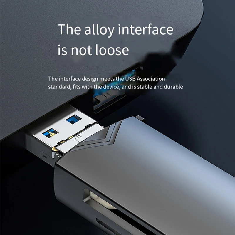 6 In 1 Card Reader External U Disk TF/SD Card Keyboard Mouse 5Gbp/S USB Type-C Interface Card Adapter