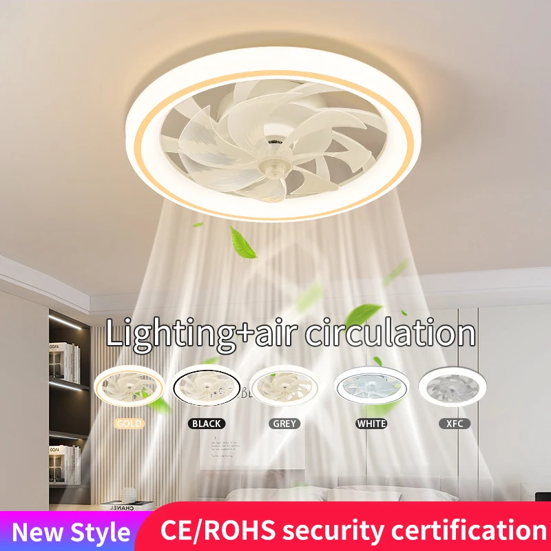 

New Ceiling Fan Light Living Room, Bedroom Modern and Simple Home Intelligent Remote Control Restaurant LED Fan Light