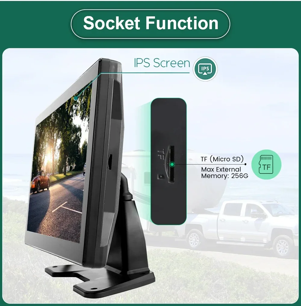 Lastbus 10.36 بوصة تعمل باللمس 6ch BSD نظام AI إنذار كشف AHD 1080P الجانب الأمامي كاميرات الرؤية الخلفية لحافلة مقطورة شاحنة #5