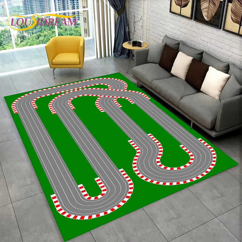 Child Playmat Highway City Traffic Playroom Area Rug Large,Carpet Rug for Living Room Bedroom Decor,Kids Play Non-slip Floor Mat