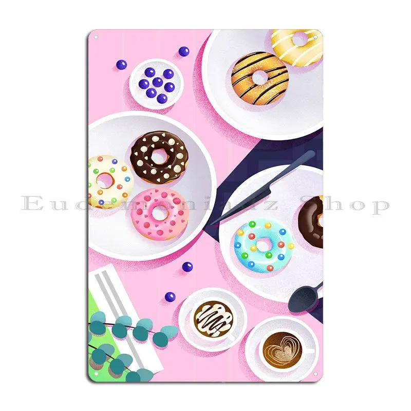 Donuts Sorts Food Metal Signs Wall Mural Club Wall Custom Print Decoration Tin Sign Poster