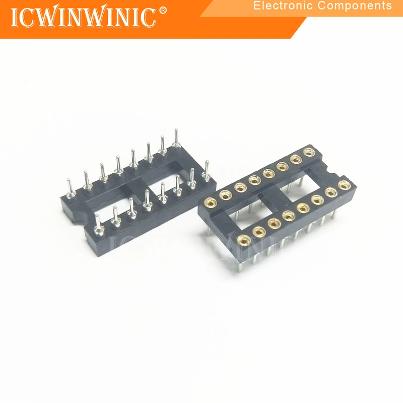 10piece IC socket integrated block in-line DIP single-chip microcomputer chip round hole base sub 16P narrow