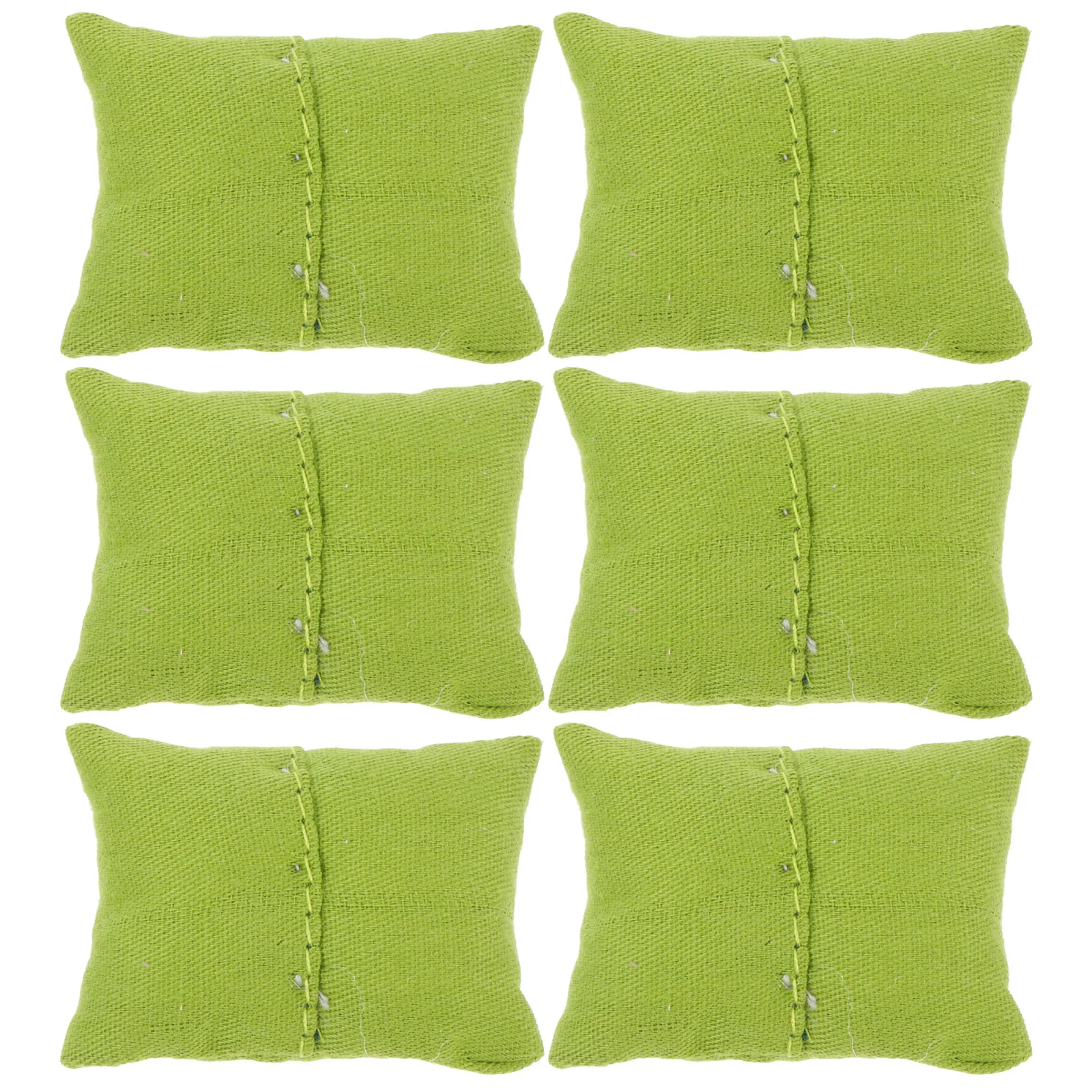 6 Pcs Mini Sofa Pillow Miniature Dollhouse Decor Decorations Accessories Items Fabric DIY Kitchen Furniture Home Appliance