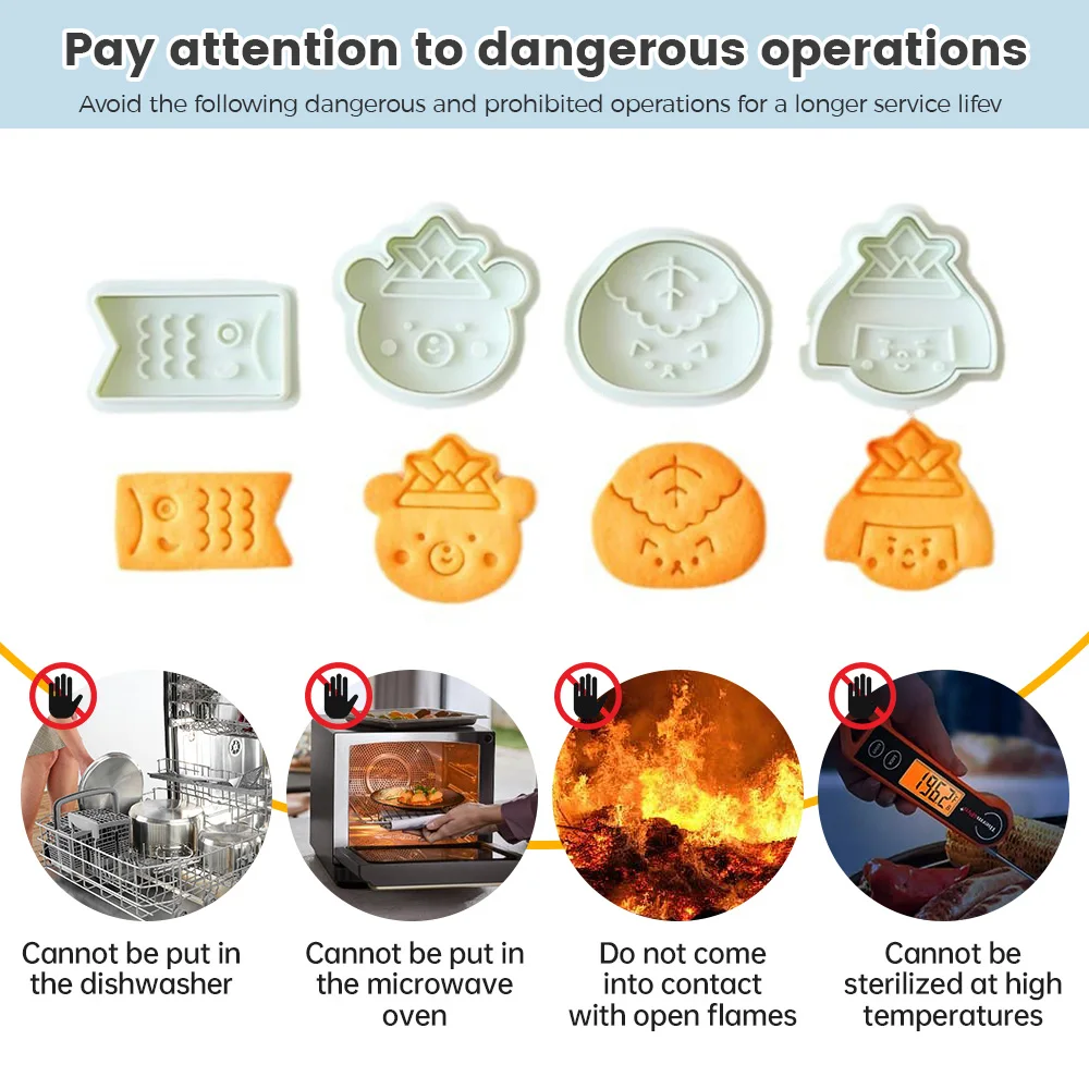 Cartoon Cute Cookie Mold Set Party Cute 3D Stereo Pressing Biscuits Cutting Mold DIY Flip Sugar Baking Tool Children's Day Gift