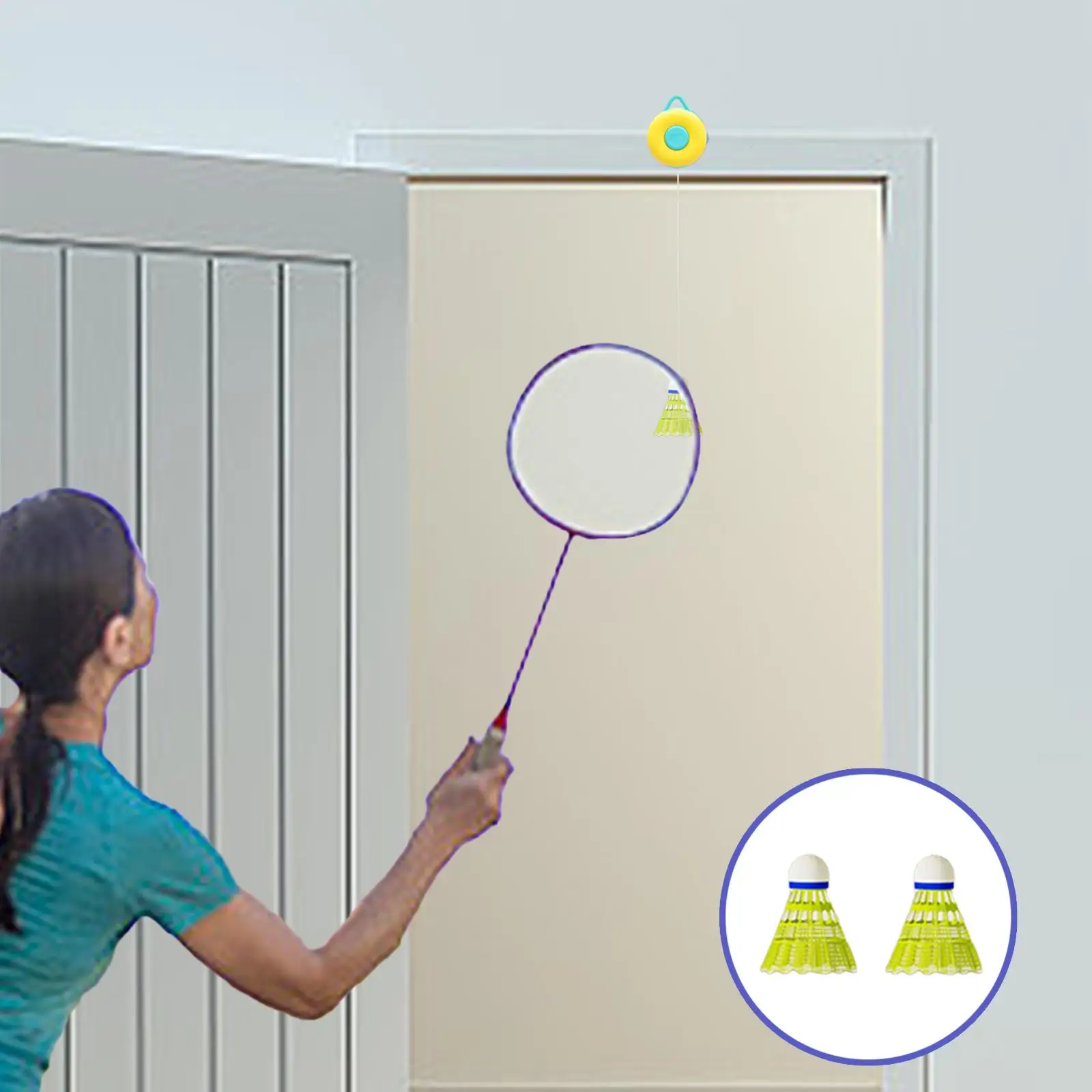 Indoor Badminton Trainer Portable Self Training for Game Indoor Playing Home