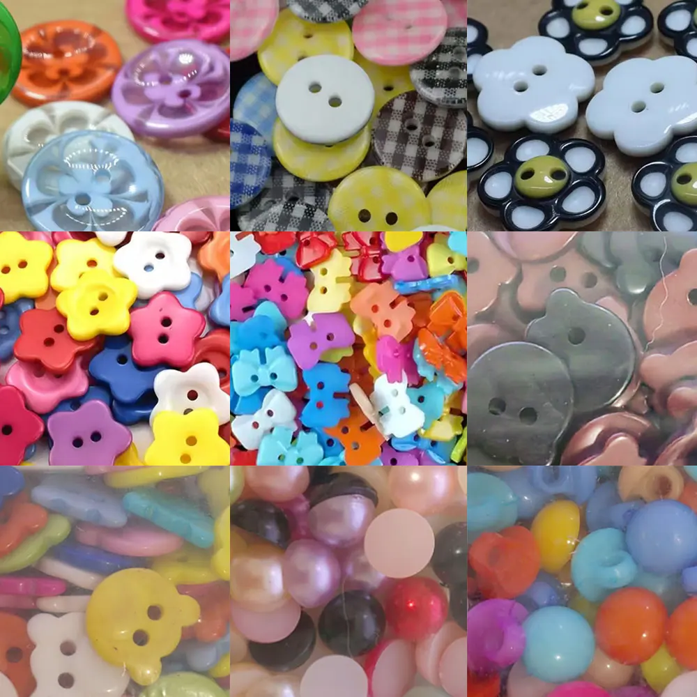 Multicolour Flower Bear Button Round Resin Sewing Buttons for DIY Scrapbooking Garment Sweater Coat Accessories