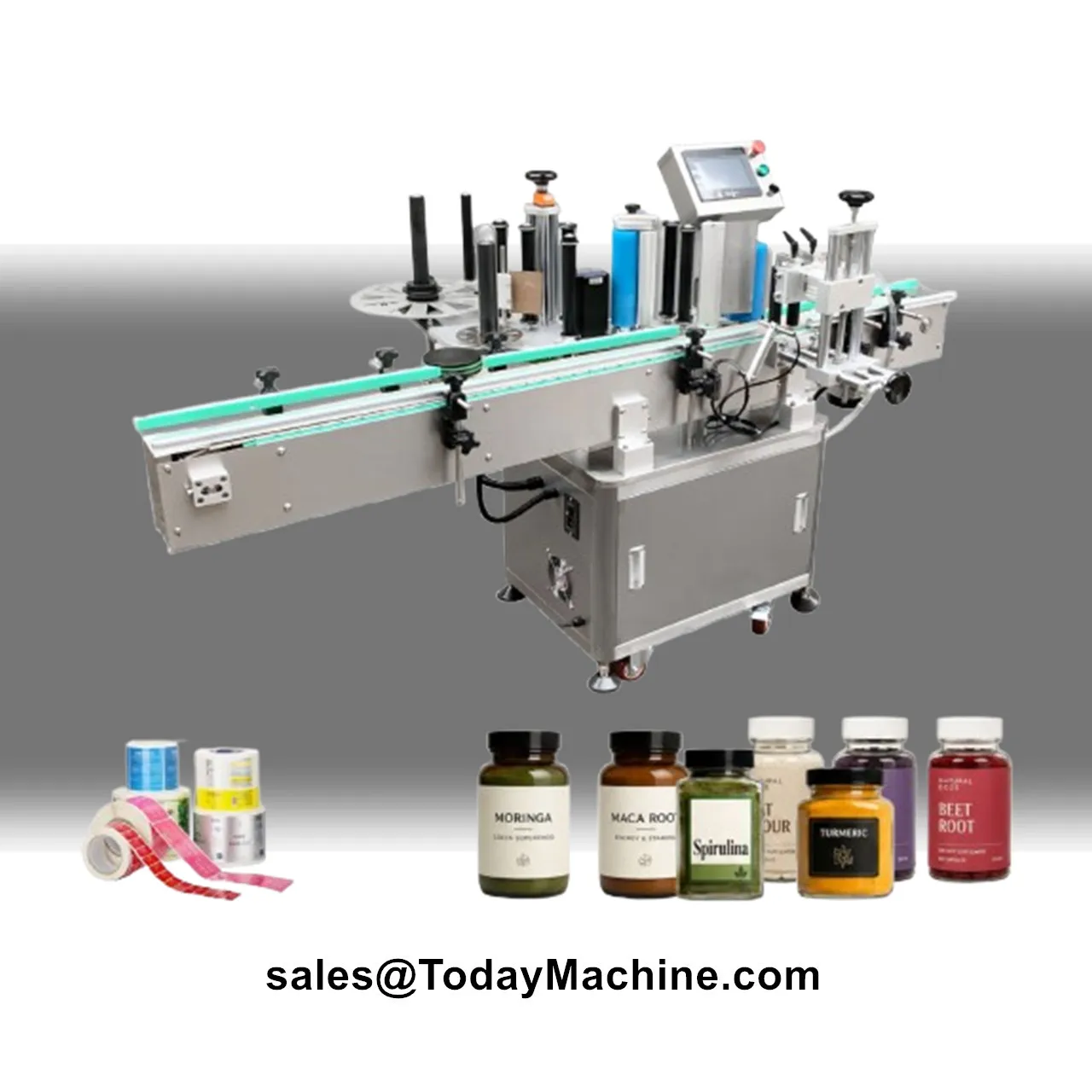 Automatic Double Side Sticker Labeling Machine for Round Bottle Flat Bottle
