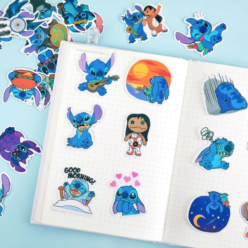 100PCS Disney Stitch Stickers Anime Decal Skateboard Laptop Motorcycle Guitar Cute Kawaii Cartoon Movie Sticker Pack Kids Toy