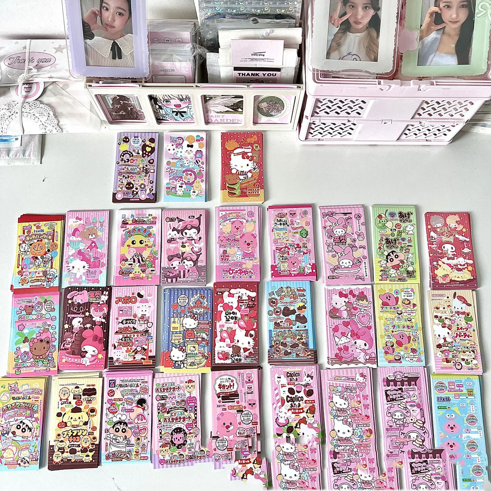 Cartoon Sanrio Crayon Shinchan Sealing Stickers Packaging Express Unpacking Decoration Gift Packaging Stickers 30 Models Mixed