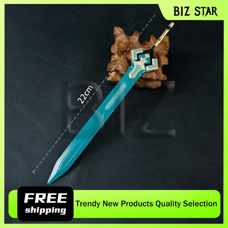 22 cm/8,66 Zoll Genshin Impact Anime Spiel Periphere Waffe Skyrider Schwert Legierung Material Metall Spielzeug Uncut Ornamente Sammlung Geschenk