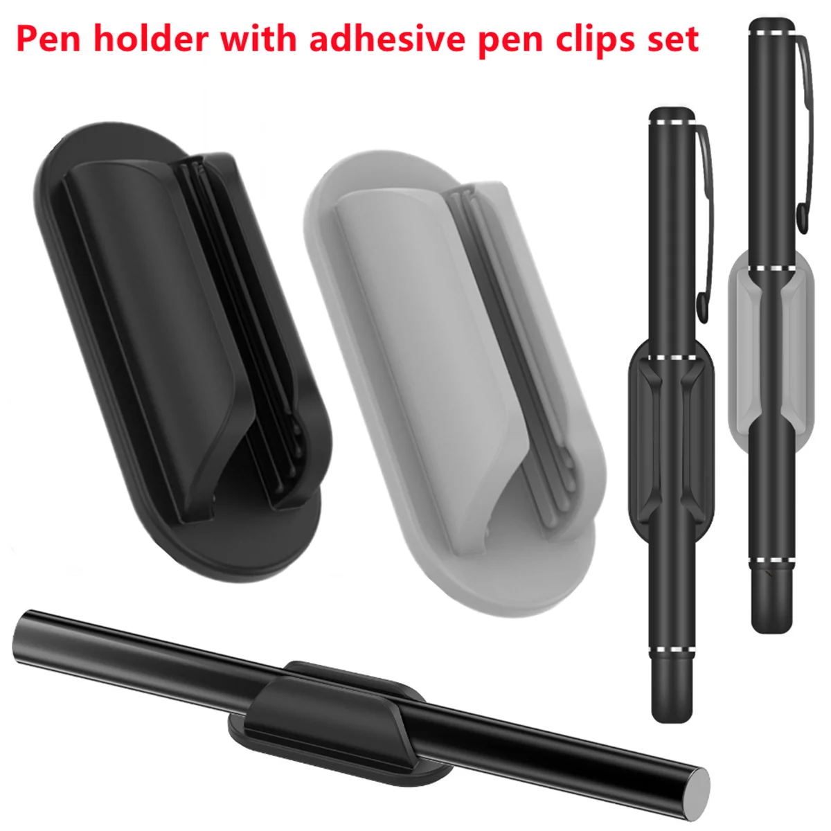 

Mini Portable Soft Silicone Pen Holder Clips Laptop Desk Notebooks Self-Adhesive Writing Buckles Anti Lost Pencil Storage Clamps