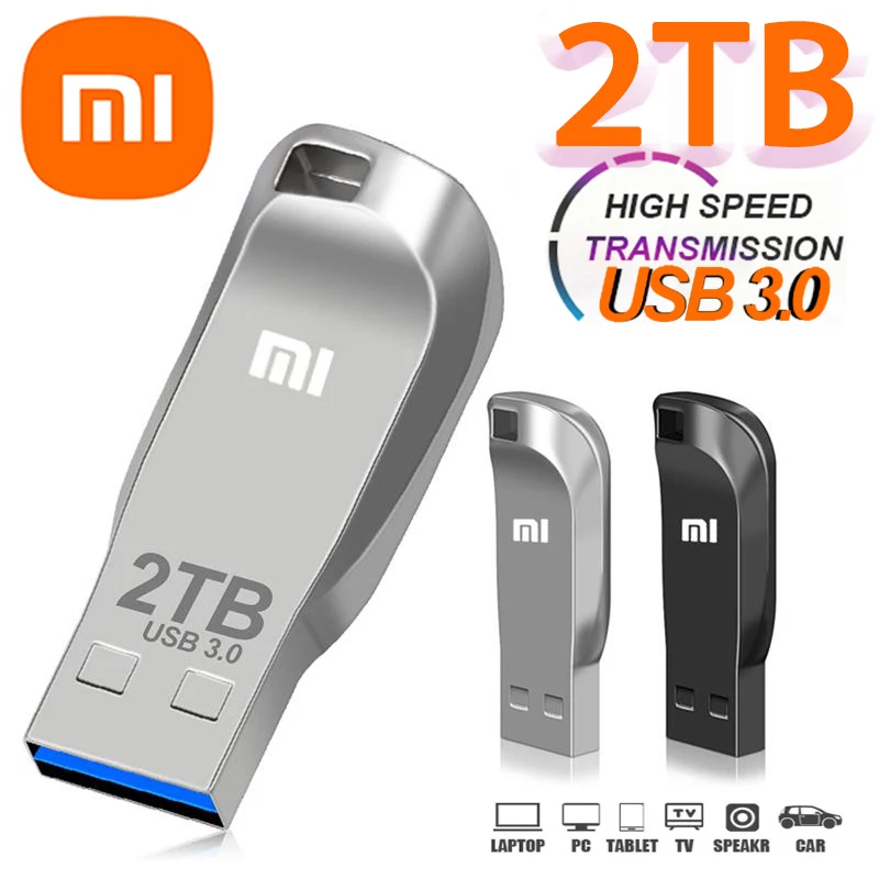 Xiaomi Pen Drive 2TB USB 3.0, Flash Drive logam 1TB kapasitas besar kecepatan tinggi penyimpanan memori U Disk 2024 baru