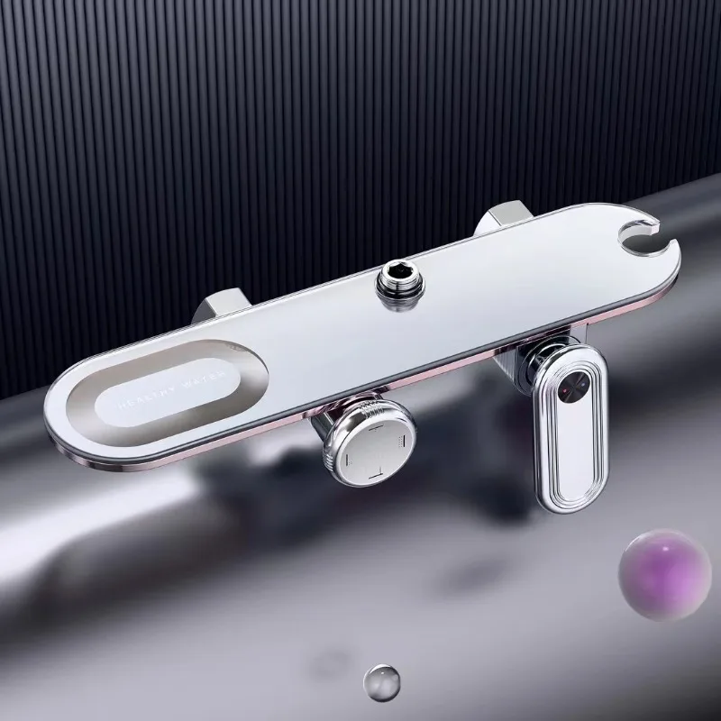 

All-copper water mixing valve, hot and cold shower, faucet, bathroom shower, one point and two switches, dual use