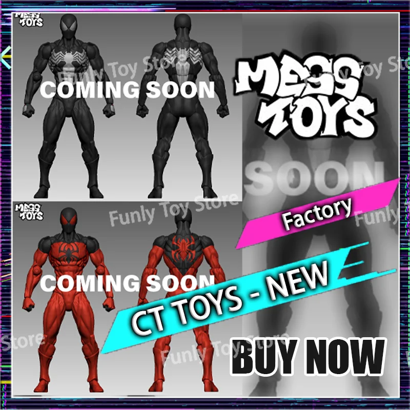 New MessToys Spider Figure Ct Toys Black Red Spider Mess Toys  Anime Action Figure Figurine Statue Model Customized Gifts Toys