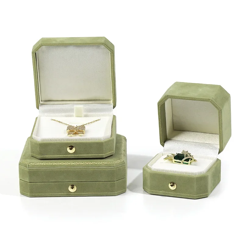 Hochwertige Leder Schmuck Ring Box Schmuck Geschenk box Paar Ring Ohrringe Halskette Armband Box Schmuck Veranstalter Container
