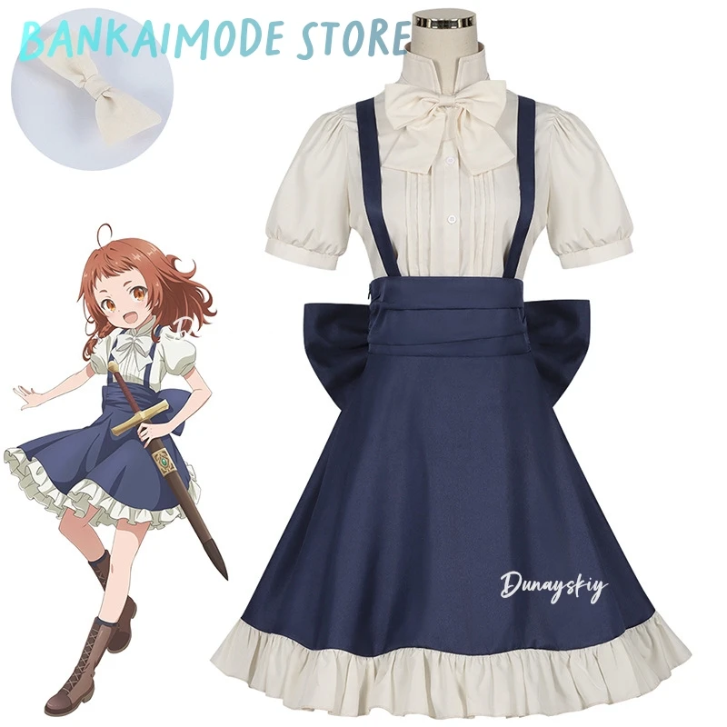 Мари Косплей Костюм Парик Аниме Magic Maker Girls Party Con Event Милая синяя юбка Рубашка Головные уборы Галстук-бабочка Комплект носков