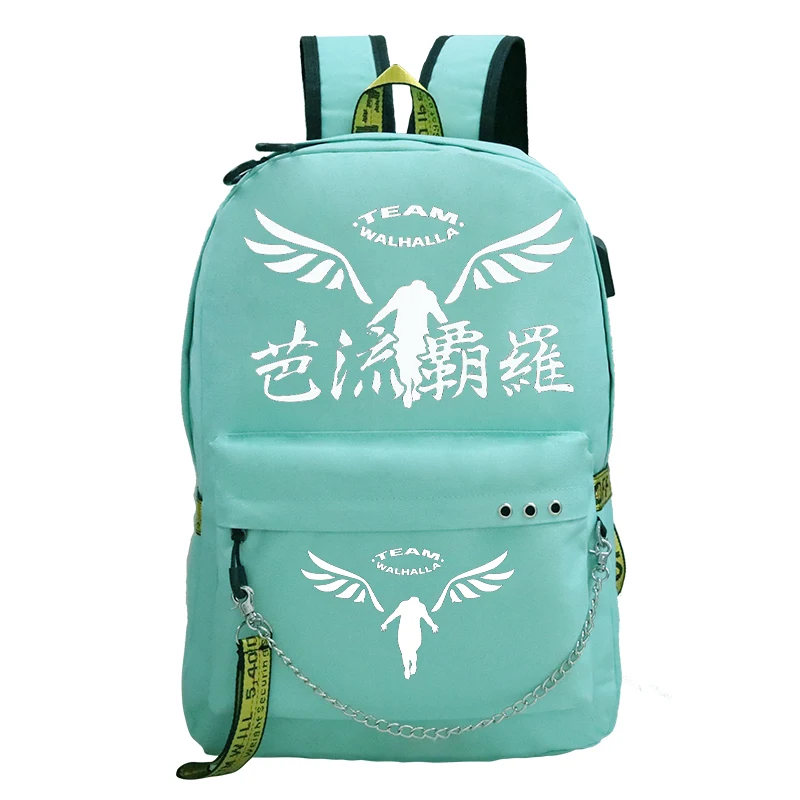 Tokyo Revengers Anime Women Backpack Mochila for Girl Travel School Bag Rucksack Usb Charging Valhalla Anime Teenage Bookbag