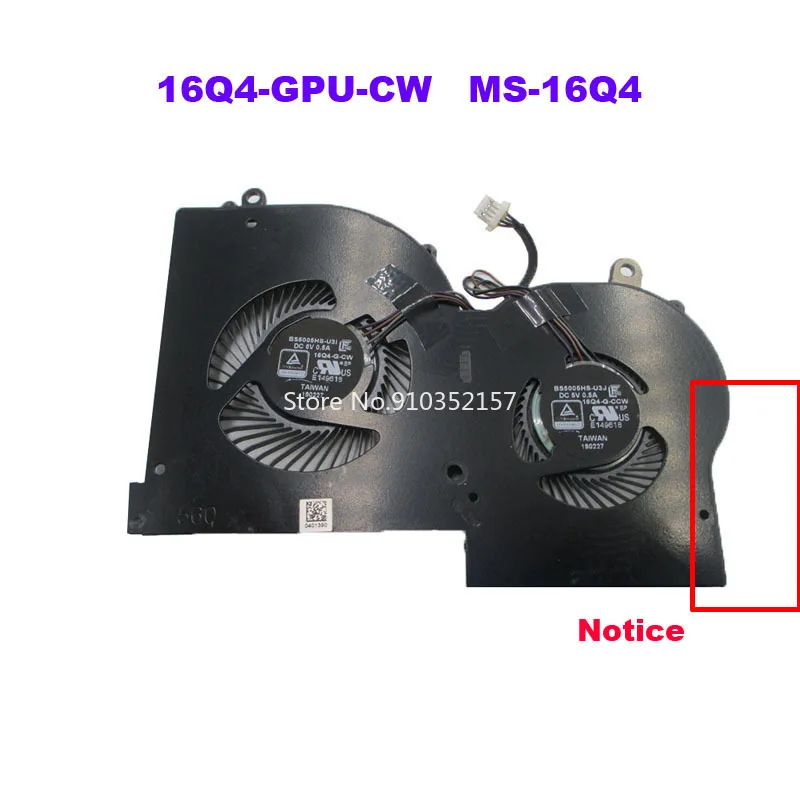 

Laptop GPU Fan For MSI GS65 Stealth Thin GS65 8SE 8SG 8SF 9SD 9SE 9SG 9SF P65 16Q4-GPU-CW MS-16Q4 16Q4 DC 5V 0.5A VGA FAN