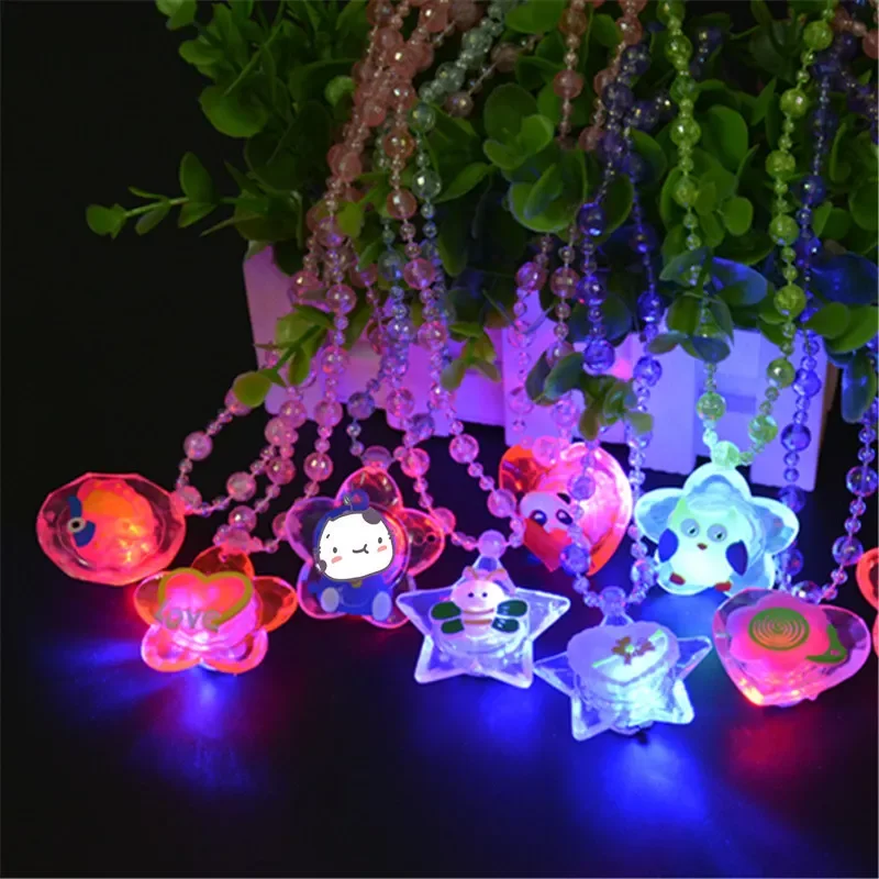 Hot Selling Luminous Necklace Luminous Pendant Bead Necklace Children's Luminous Toys Gifts From Night Market