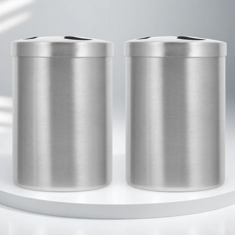 

2pcs Stainless Steel Toothbrush Holder Silver Rust-Resistant Non-Slip Base Washable Modern Design Bathroom Cup Stand For