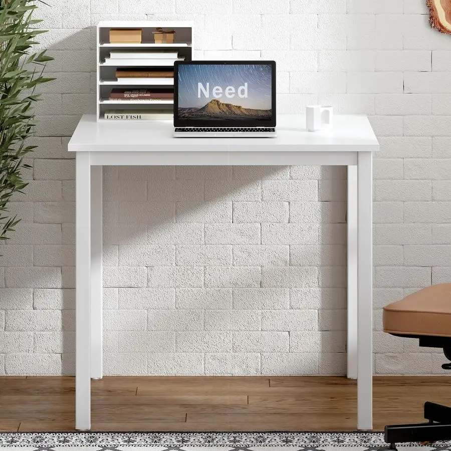 Small Computer Desk for HomeampOffice 31.5 Length Small Writing Desk Gaming Desk Students Laptop Use, White Color Desktop amp Wh