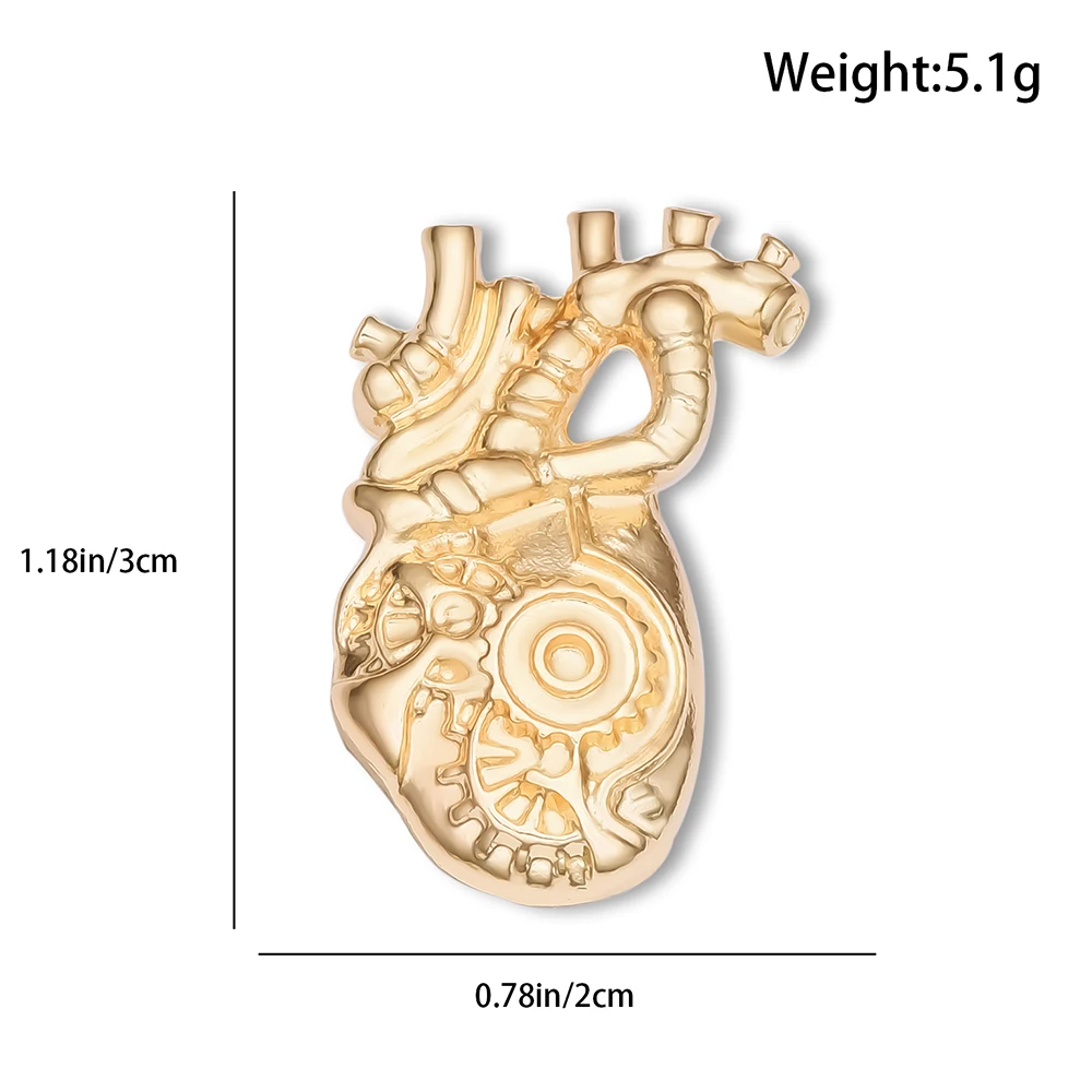 DCARZZ Gear Heart Medical Brooch Pin Cardiology Lapel Badge Medicine Anatomy Jewelry for Cardiologist Doctor Nurse Gifts