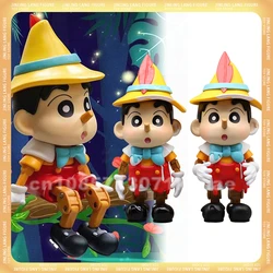 Kredka Shin-chan Anime figurka pinokio Shin-chan 28cm figurki figurka z pcv posąg Model kolekcjonerski dekoracja zabawki dla dzieci