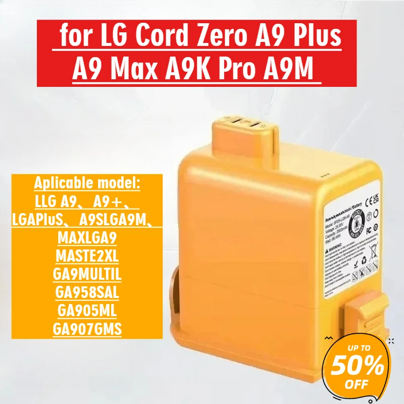 

New 25.2V Battery EAC63382208 EAC63758601 for LG Cord Zero A9 Plus A9 Max A9K Pro A9M A9MASTER2X A9MULTI A9MULTI2X A9PETNBED