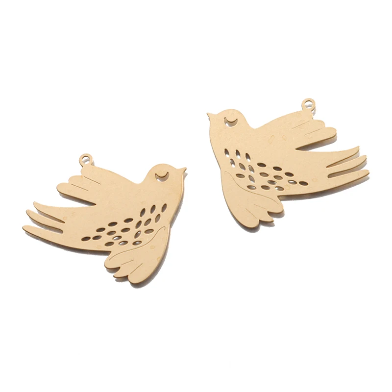 6pcs Raw Brass 30x25mm Peace Pigeon Dove Bird Charms For DIY Necklace Earrings Animals Charms Jewelry Making Accessories Crafts