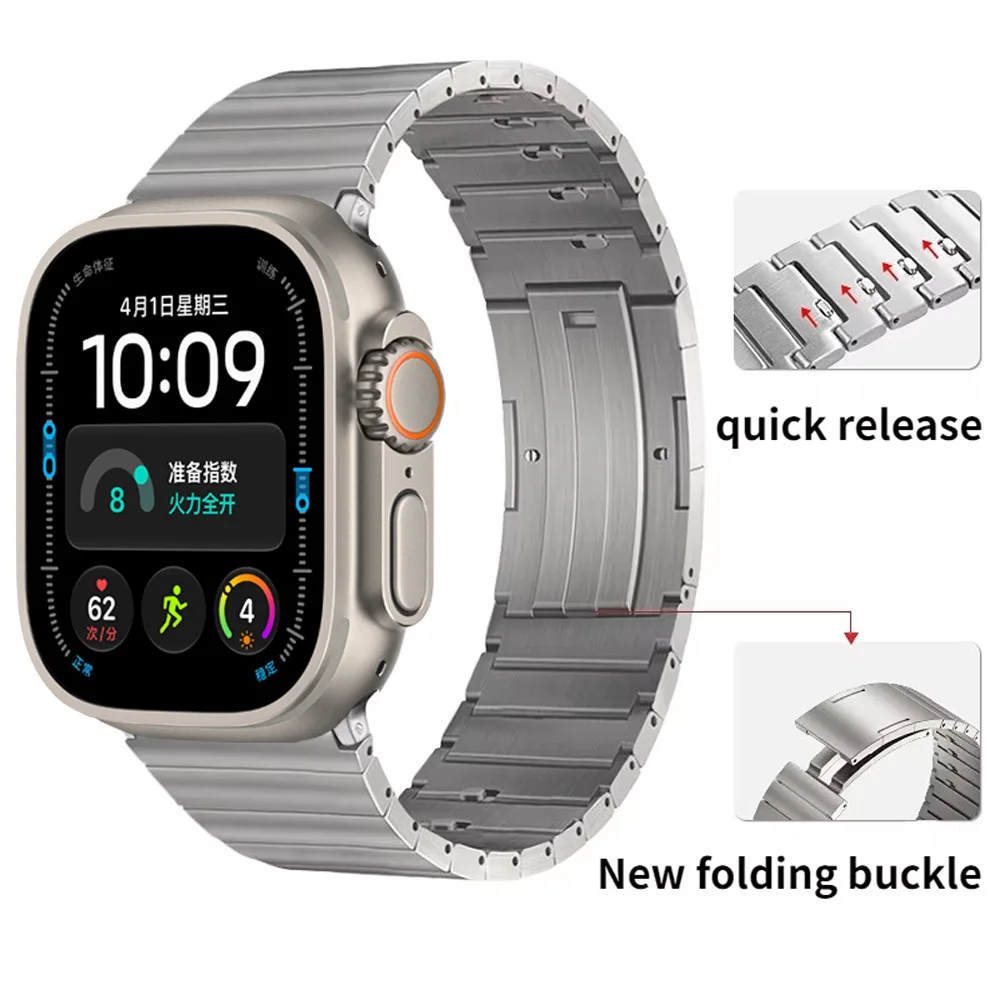 Quick Release Strap For Apple Watch Ultra 4 3 49mm 45mm 44mm 41mm 42mm 46mm Light Titanium Bracelet iWatch 12 11 10 9 8 7 6 5 4