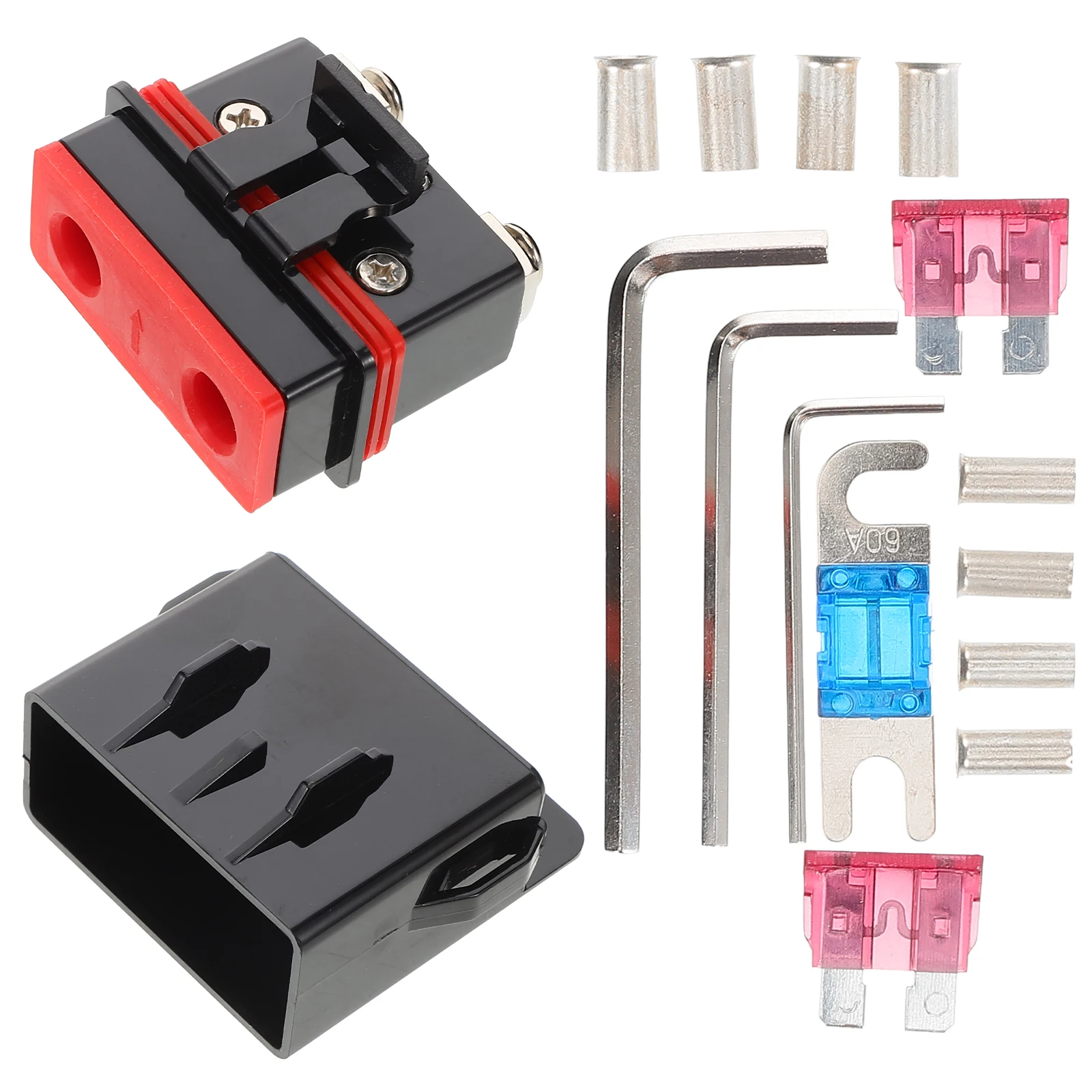 

Power Cord Fuse Automotive Audio Safety Holder Zinc Alloy Overload Protection Short Circuit Resistant Easy Replacement for Auto