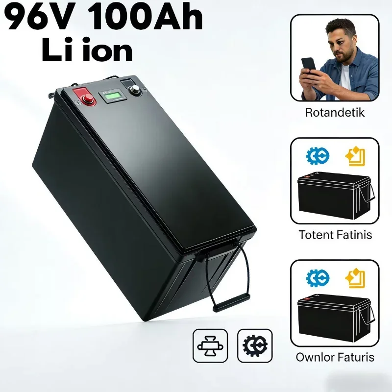 

96V 100Ah Lithium Ion Rechargeable Battery | Wide Application for Car, Bus, Golf Trolley, RV, Camper, AGV, Marine, Boat, Tourist