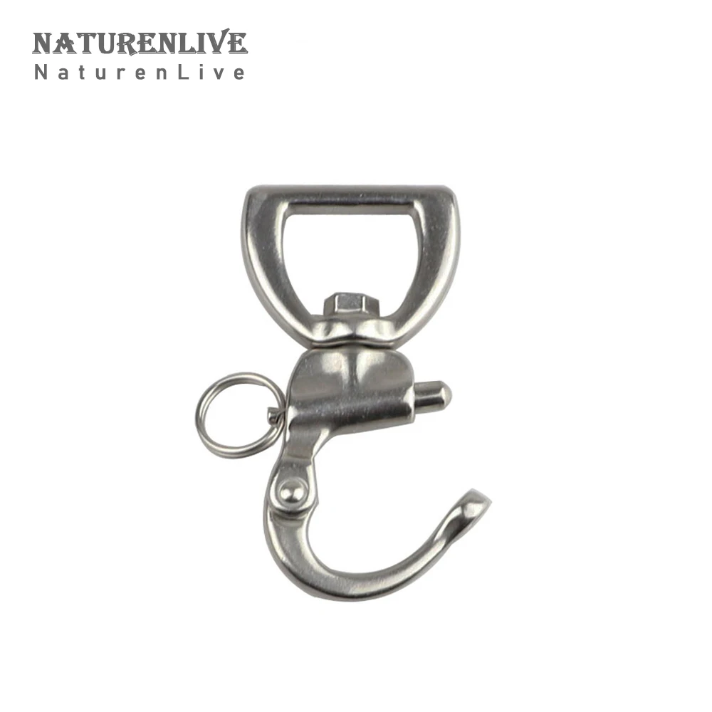 

1/4Pcs 25x77mm 304 Stainless Steel Swivel Snap Shackle Quick Connect Shackle Heavy Duty Snap Hook for Sailboat Spinnaker Halyard