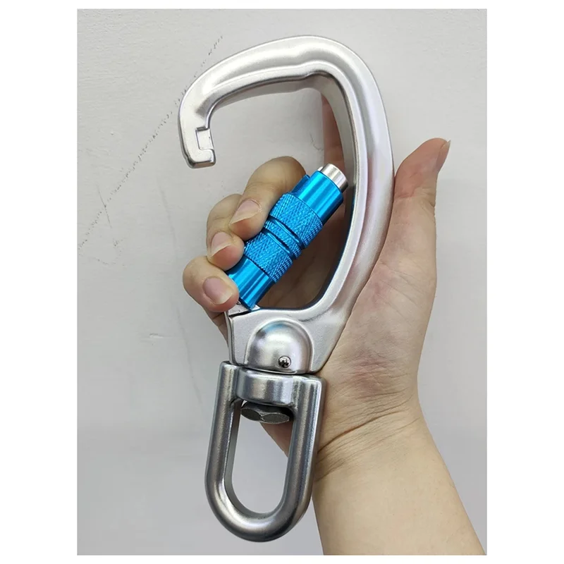 ABUS-スイベル カラビナ クリップ 360 °   回転可能なカラビナビッグ自動ロックカラビナ C リングクライミング機器サバイバルレスキュー