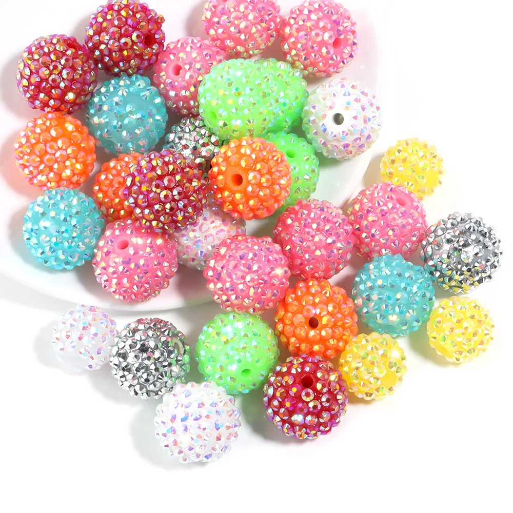 10Pcs Round Shape Shiny Bubblegum Acrylic Bead Disco Ball 20mm For Pen Making Jewelry Making DIY Bracelet Necklace Findings