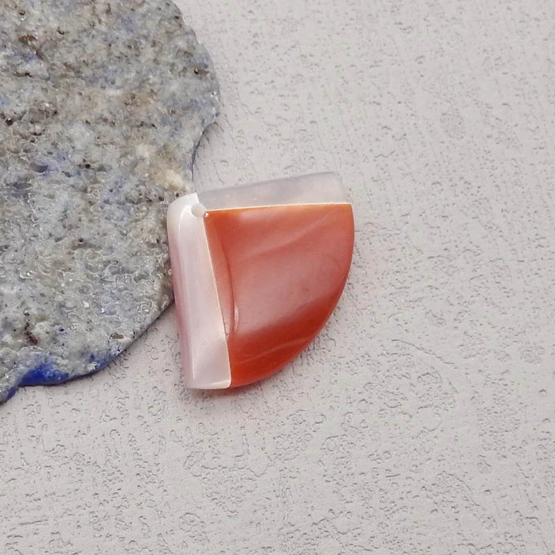 Natural Stone Intarsia Pendants For Jewelry Making,Shell Red Agate Pendants,DIY Necklace,20x29x5mm,3g