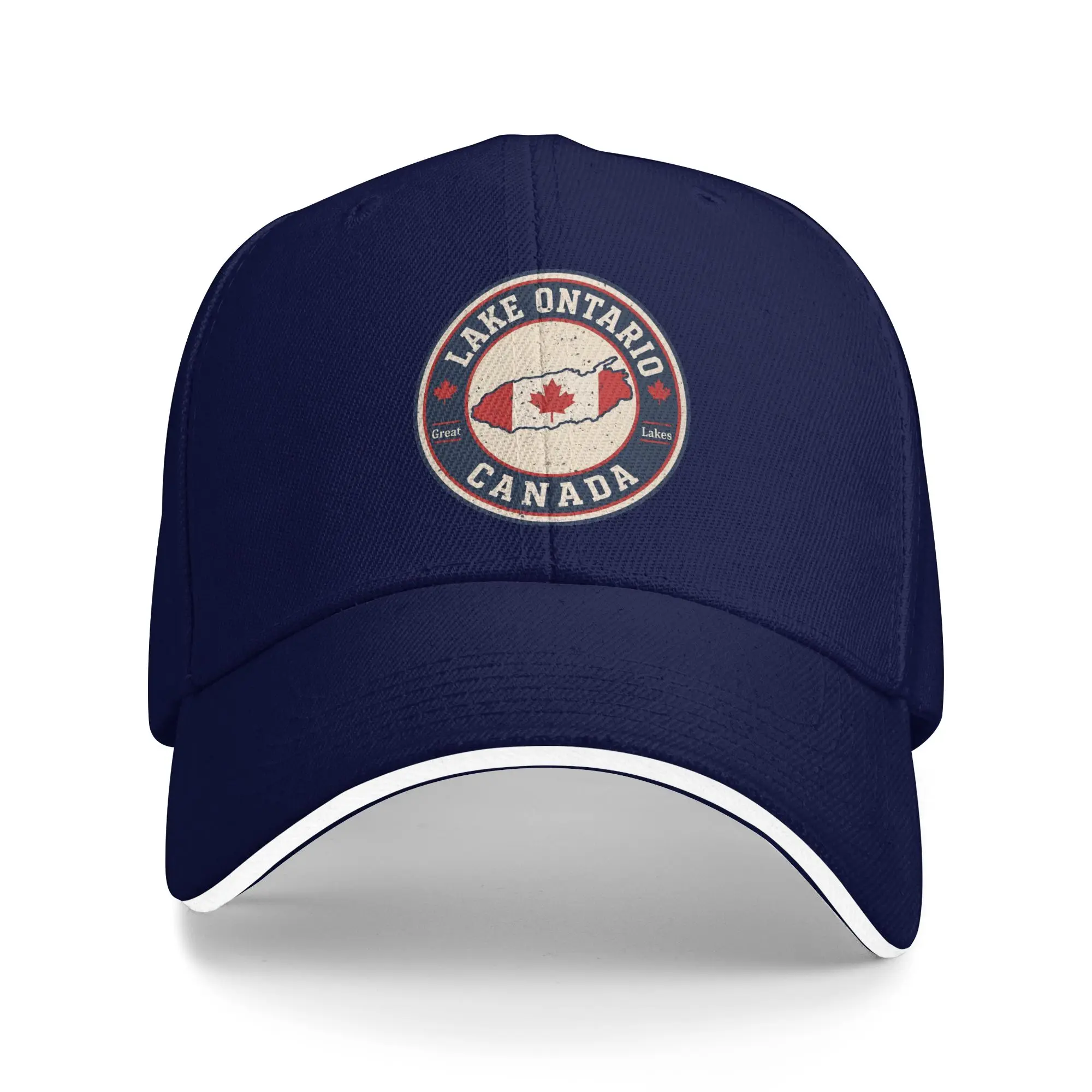 Lake Ontario Est 1615 Canada Baseball Cap Casual  Sandwich Hat Unisex Polyester Sun Cap Sport