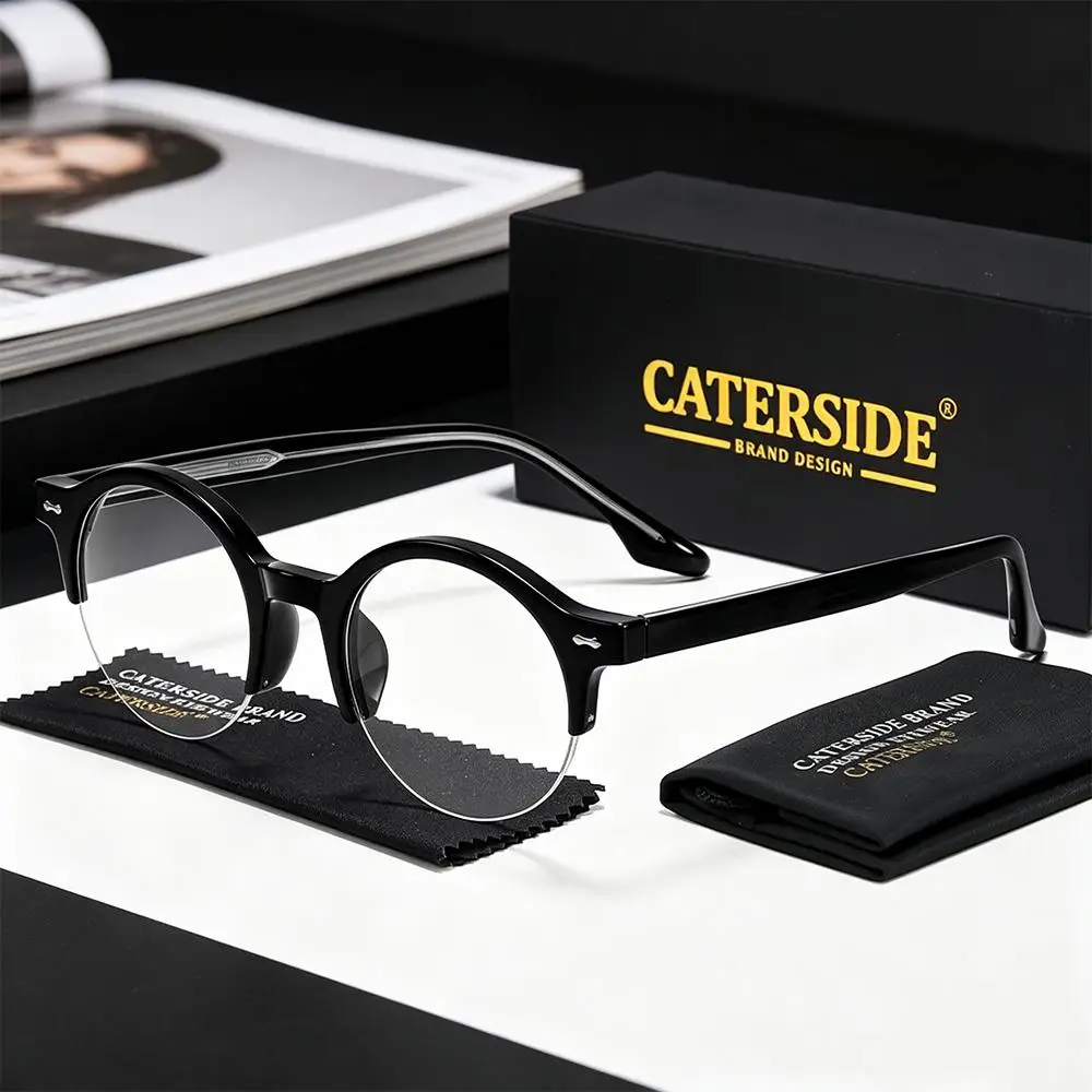 CATERSIDE Unisex Anti-Blaulicht-Brille Tr-90 Halbrahmen-Brillengestell Business Freizeit Computer Blaulicht-Schutzbrille – Detail 2