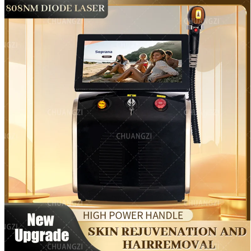 

Portable 3500W 808nm Diode Laser 755 808 1064nm Wavelength Freezing Point Painless Permanent Alexandrite Hair Removal