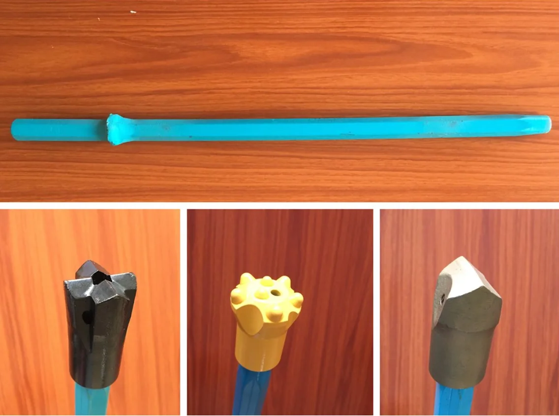 Widely quarry mining blasting hole 7 11 12 degree hexagonal thread cone drilling rig pipe tool carbide drill pipe