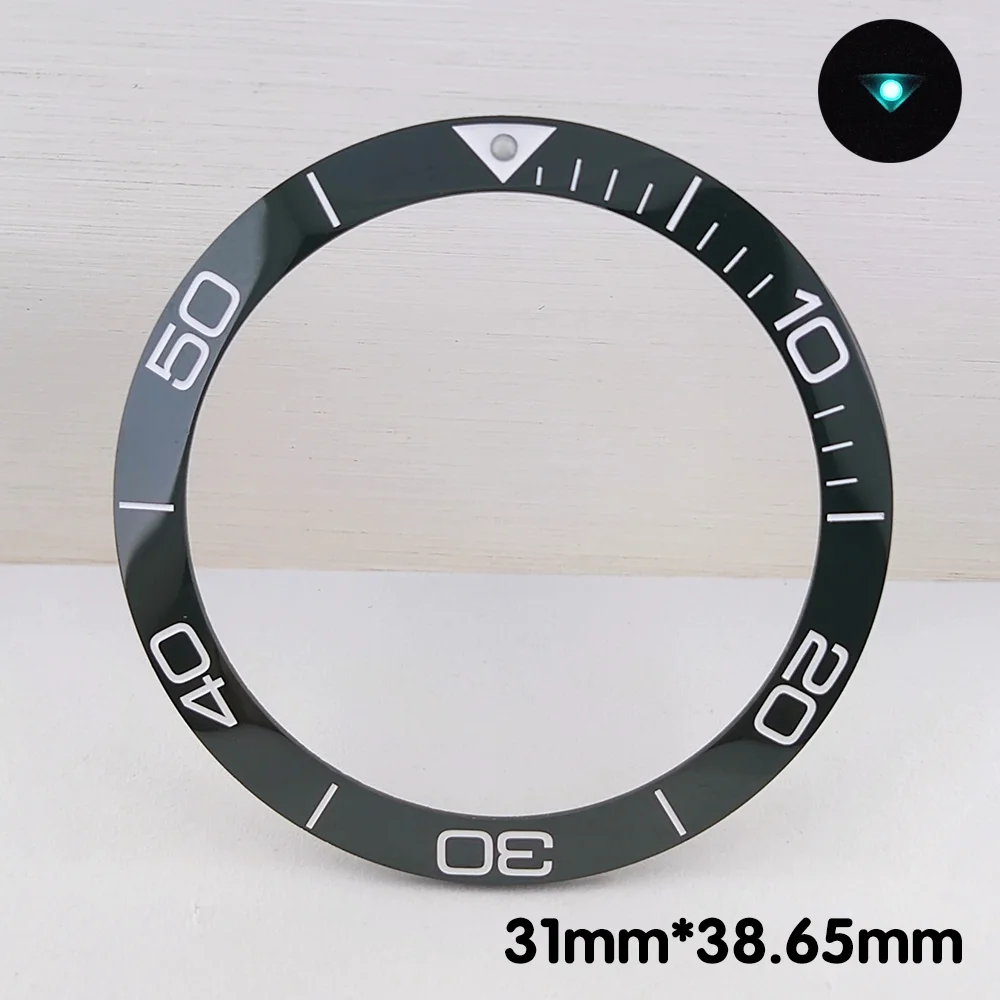 38.6mm Bezel Blue Luminous Bezel Sloping Ceramic Bezel Watch Parts Replacement Accessories Watch Rings Watch Repair Tools