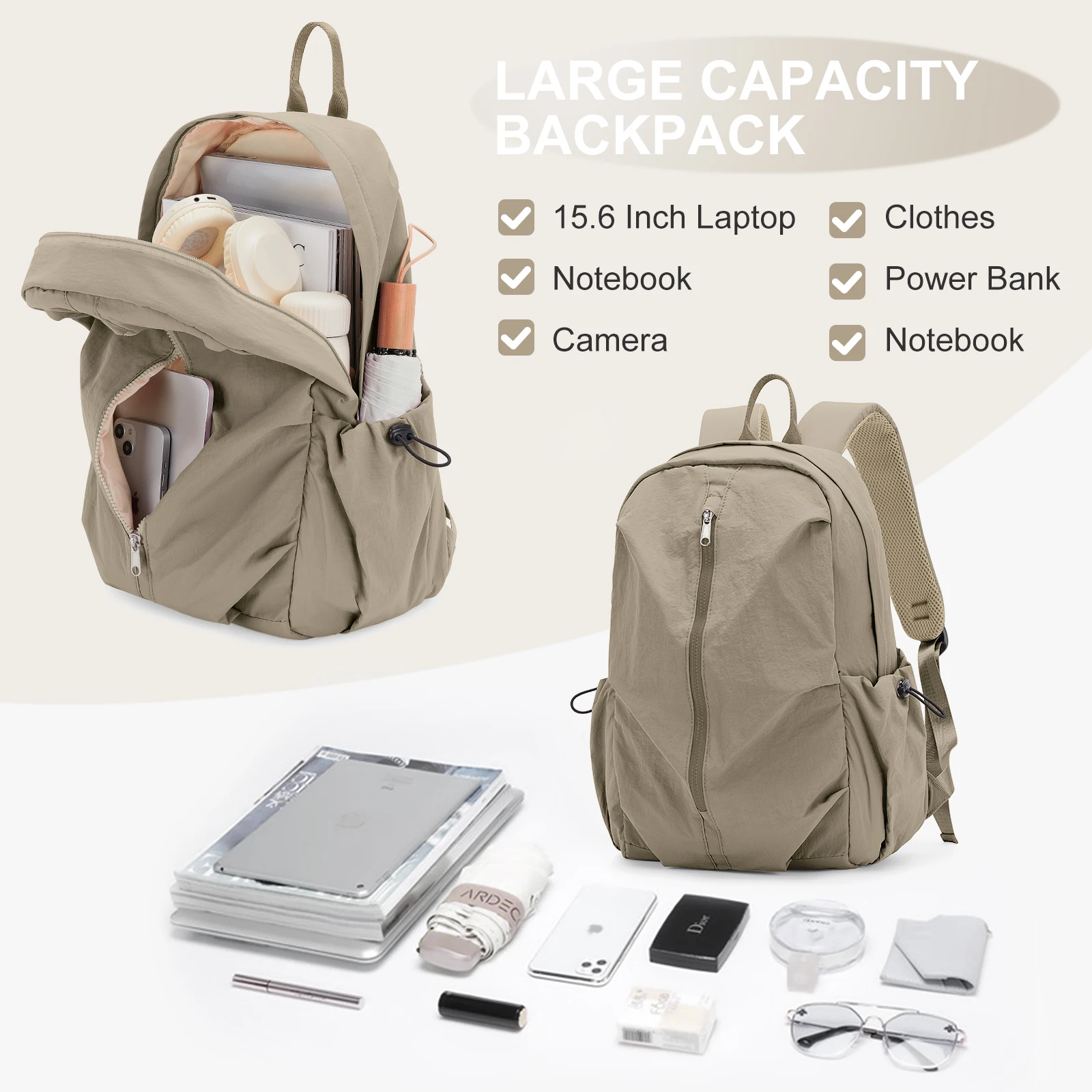 Large Travel Backpack for Women, Carry On Backpack, Laptop Backpack With USB Charging Port, Waterproof Casual Daypack School Bag