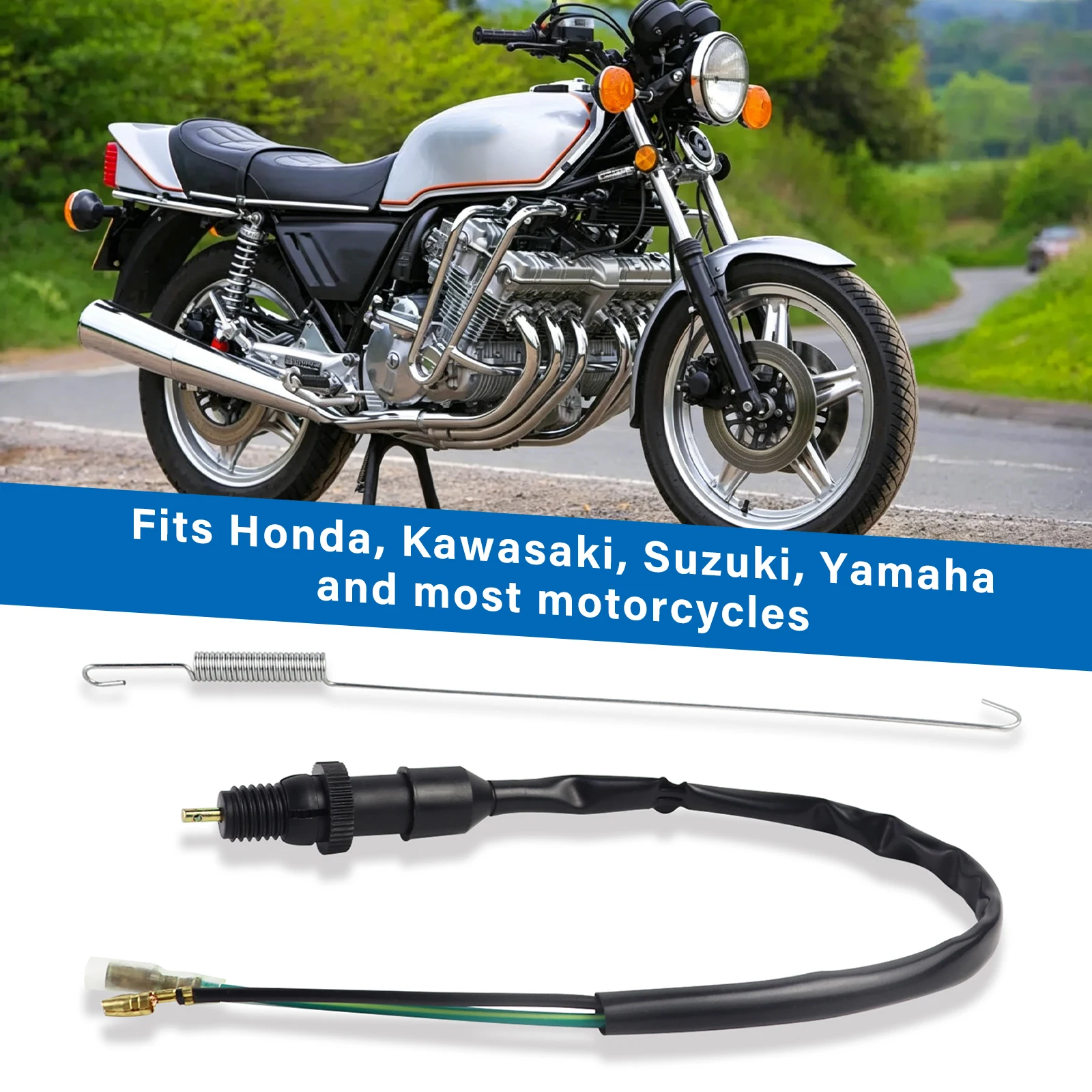 Universeller Motorrad-Rückbremslichtschalter + Feder für Honda Kawasaki Suzuki Yamaha Dirt Bike Quad Scooter Stopplichtschalter – Detail 4
